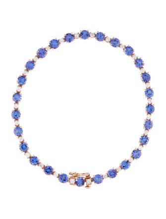 Bracelet 14K 6.21ctw Tanzanite & Diamond Link Bracelet