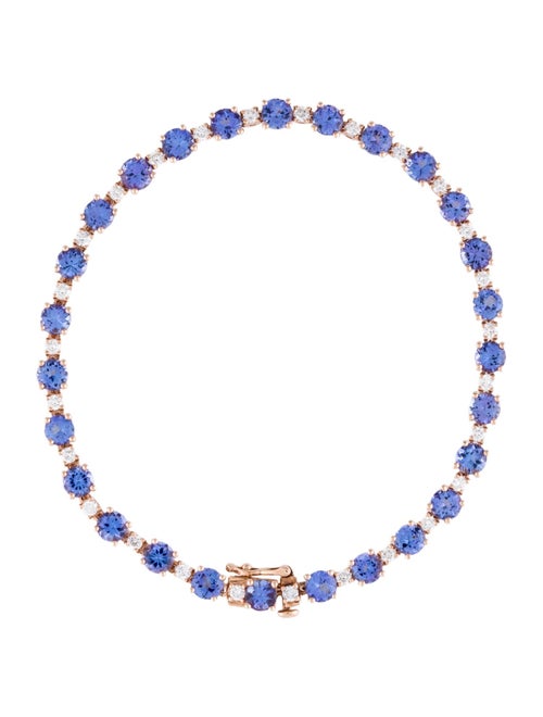 Bracelet 14K 6.21ctw Tanzanite & Diamond Link Bracelet