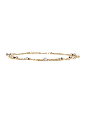 Bracelet Multistrand 14K Two-Tone Beaded Station