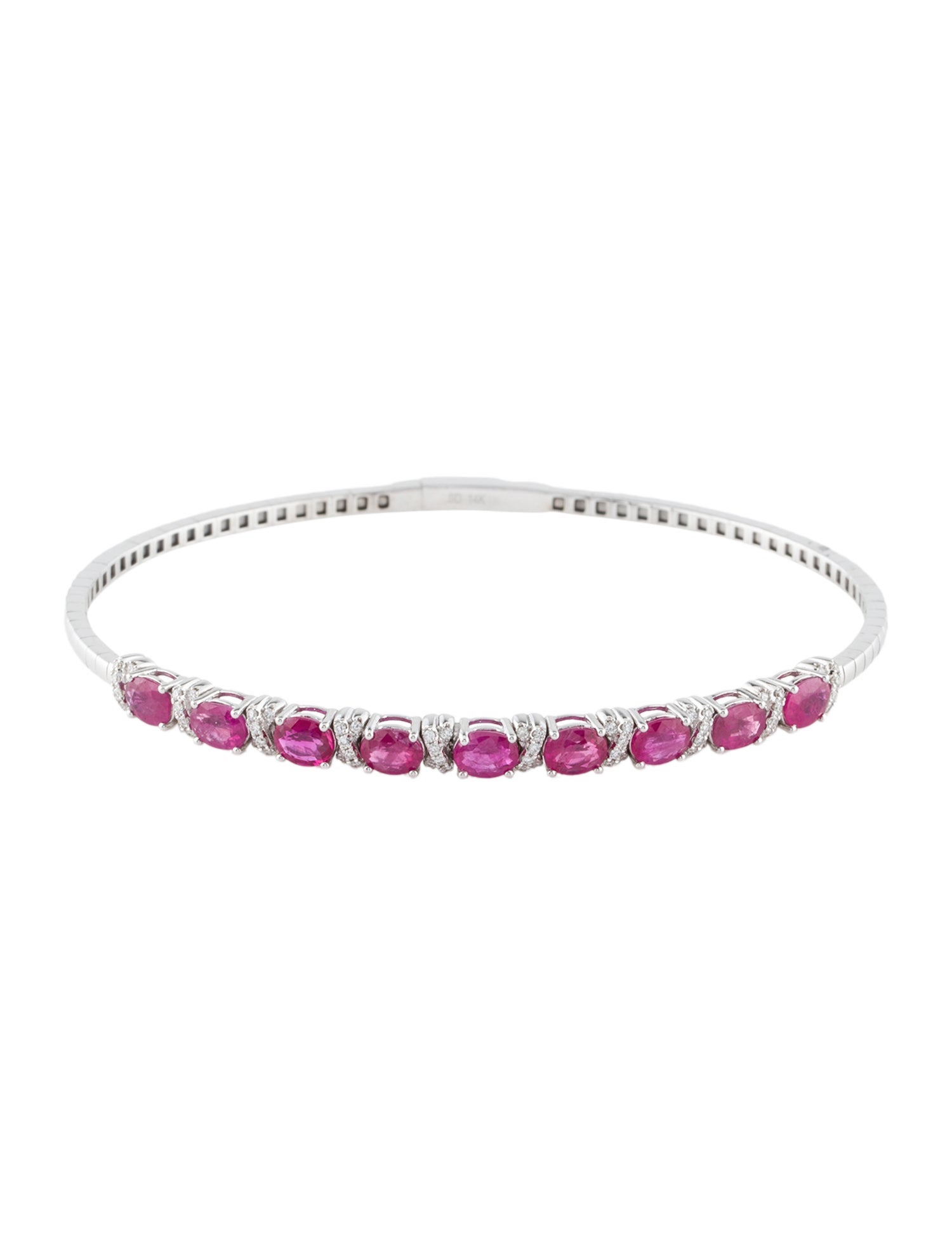 Bracelet 14K 3.15ctw Ruby & Diamond Bangle Bracelet