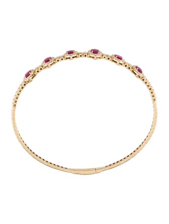 Bracelet 14K Ruby & 1.06ctw Diamond Flex Bangle Bracelet