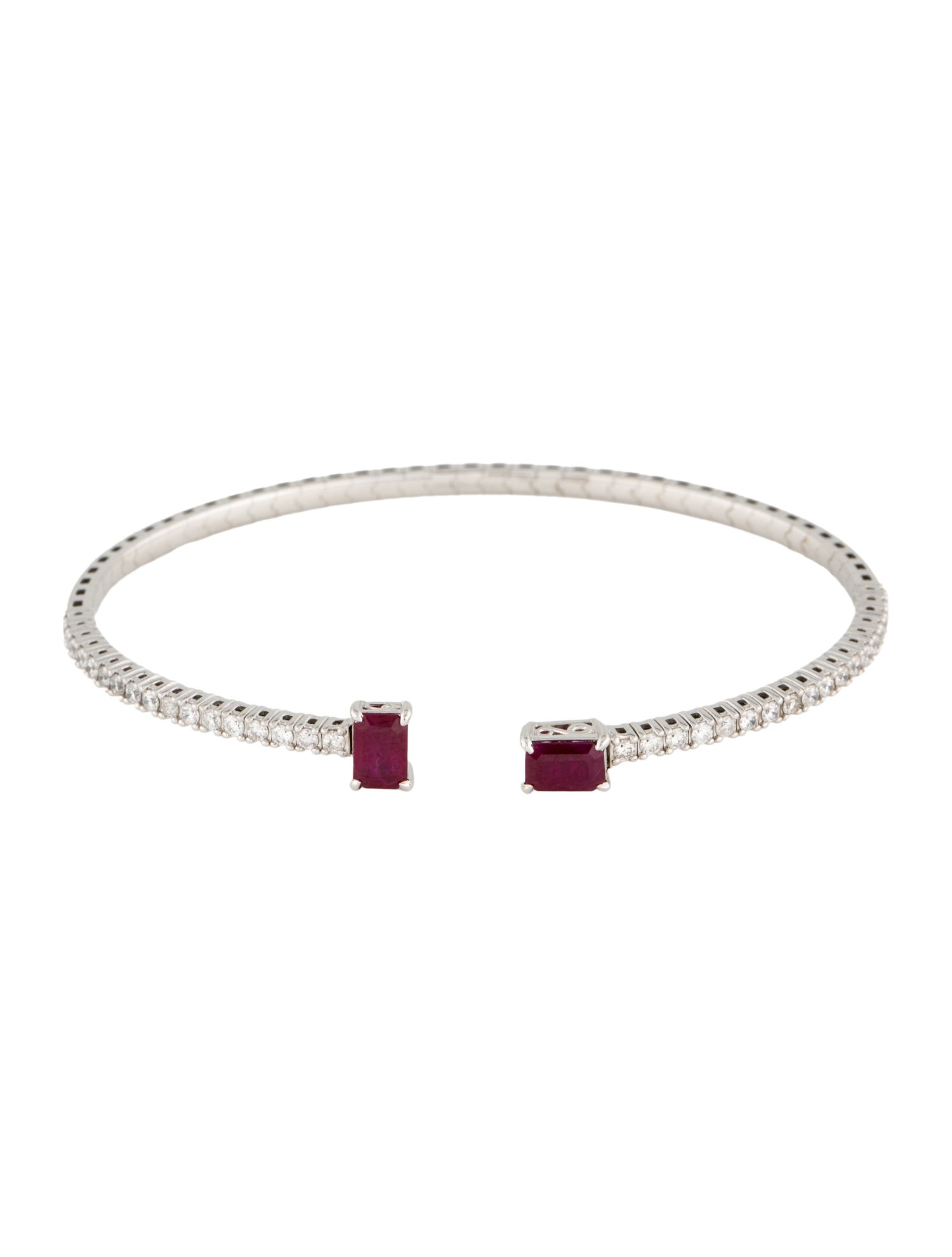 Bracelet 14K 1.36ctw Ruby & Diamond Flex Cuff Bracelet