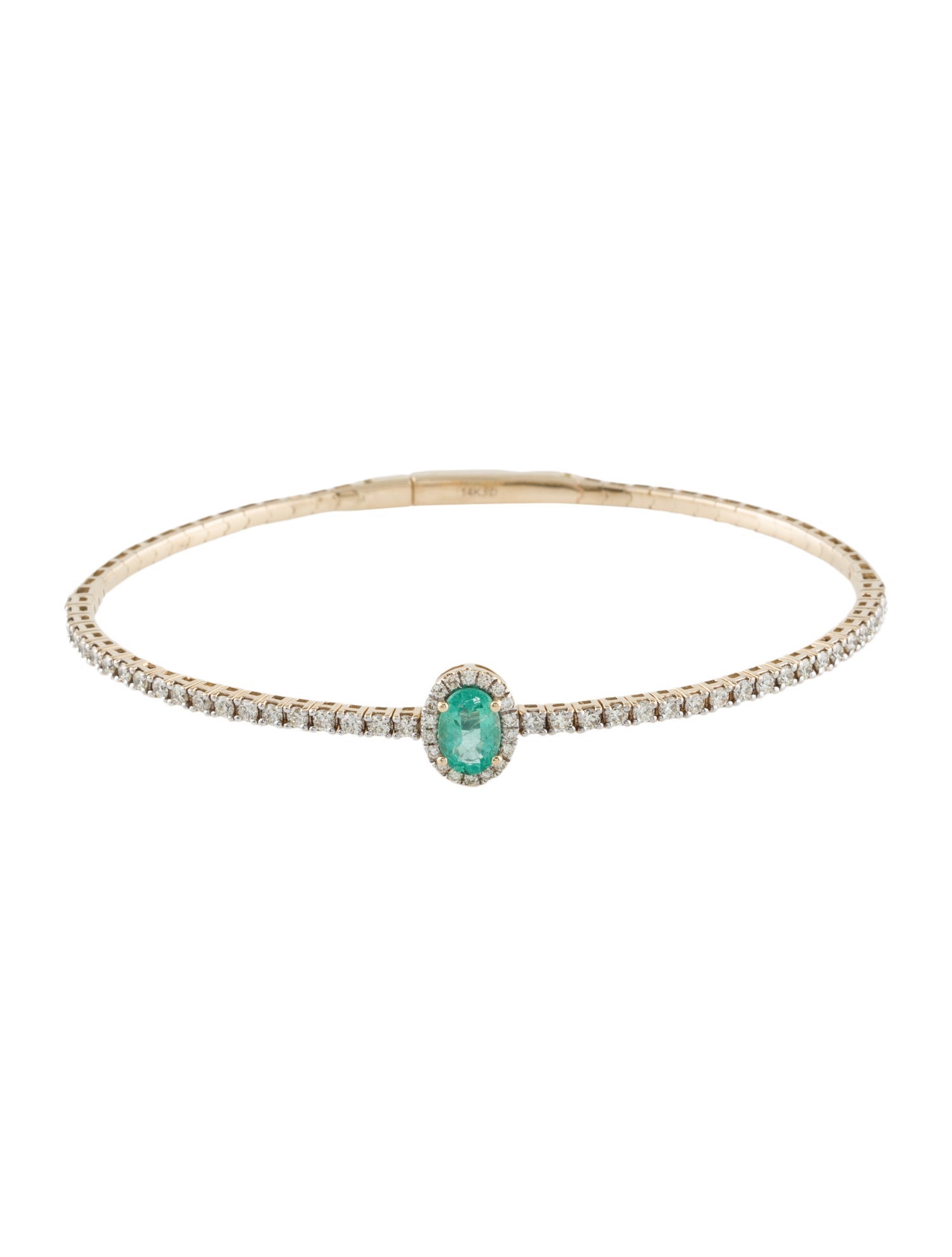 Bracelet 14K 1.07ctw Diamond & Emerald Bangle Bracelet