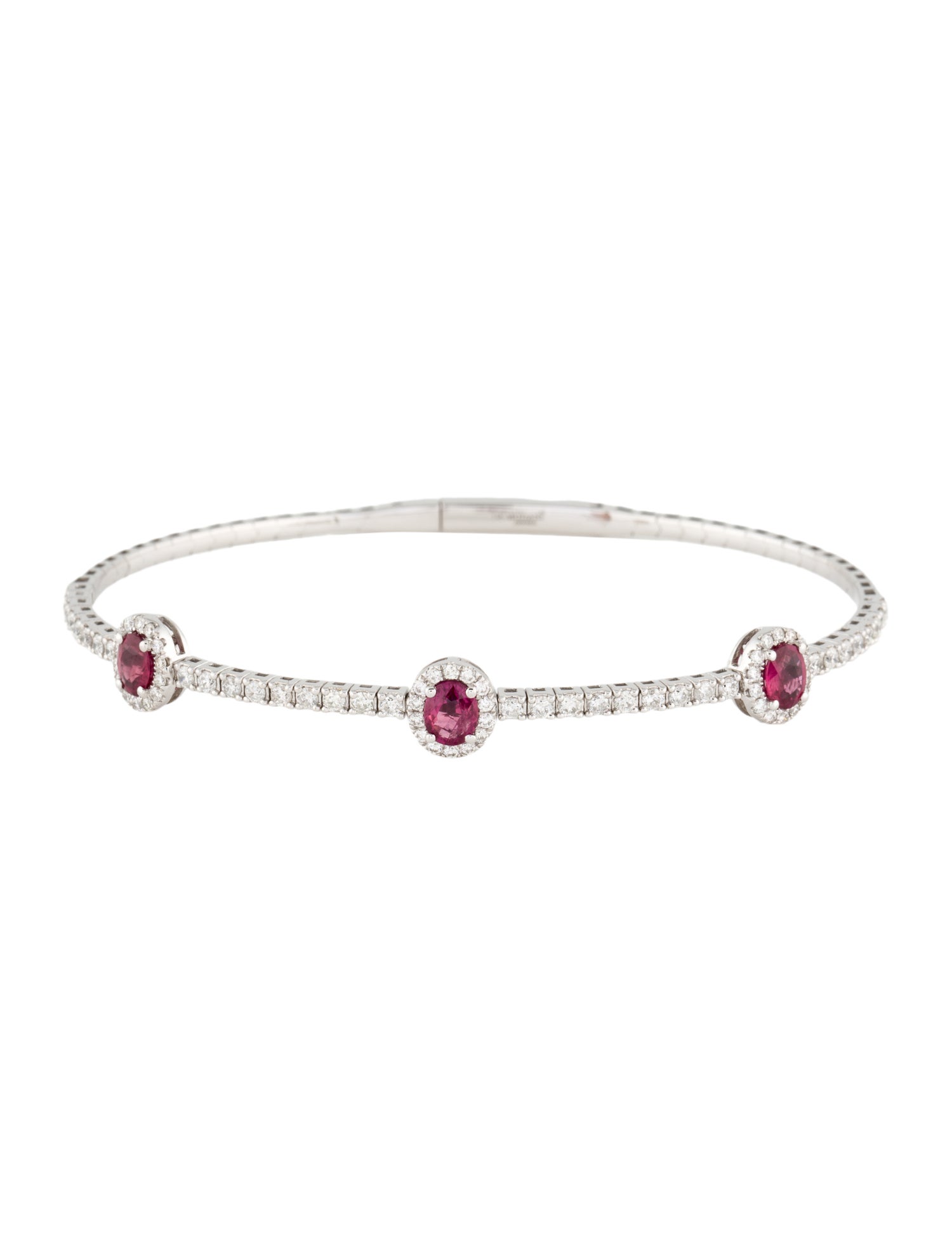 Bracelet Mondani Jewels 14K 1.24ctw Ruby & Diamond Flex Bangle