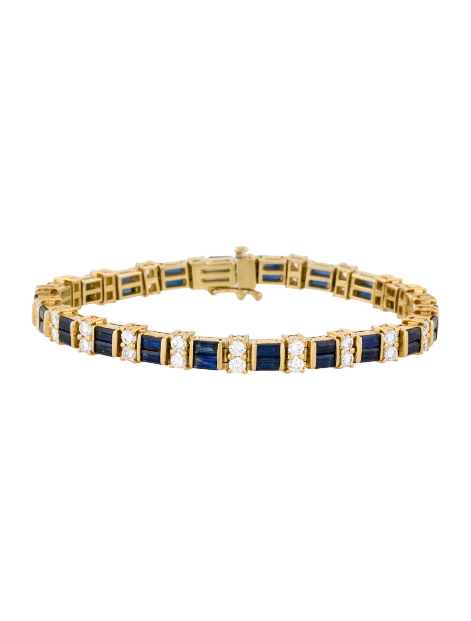 Bracelet 18K 4.13ctw Sapphire & 2.20ctw Diamond Link Bracelet