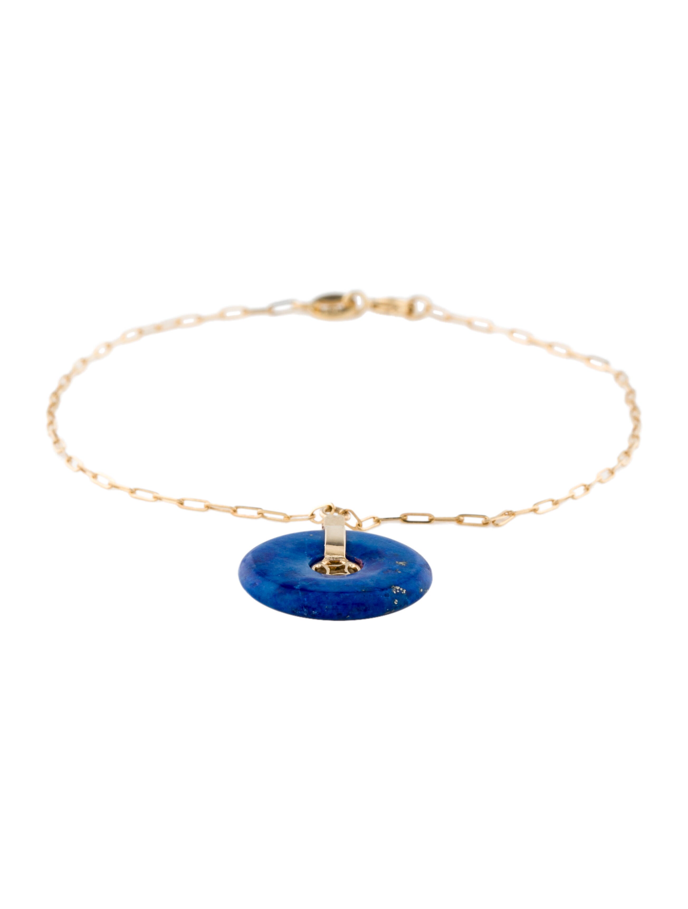 Bracelet 14K Lapis Lazuli Charm