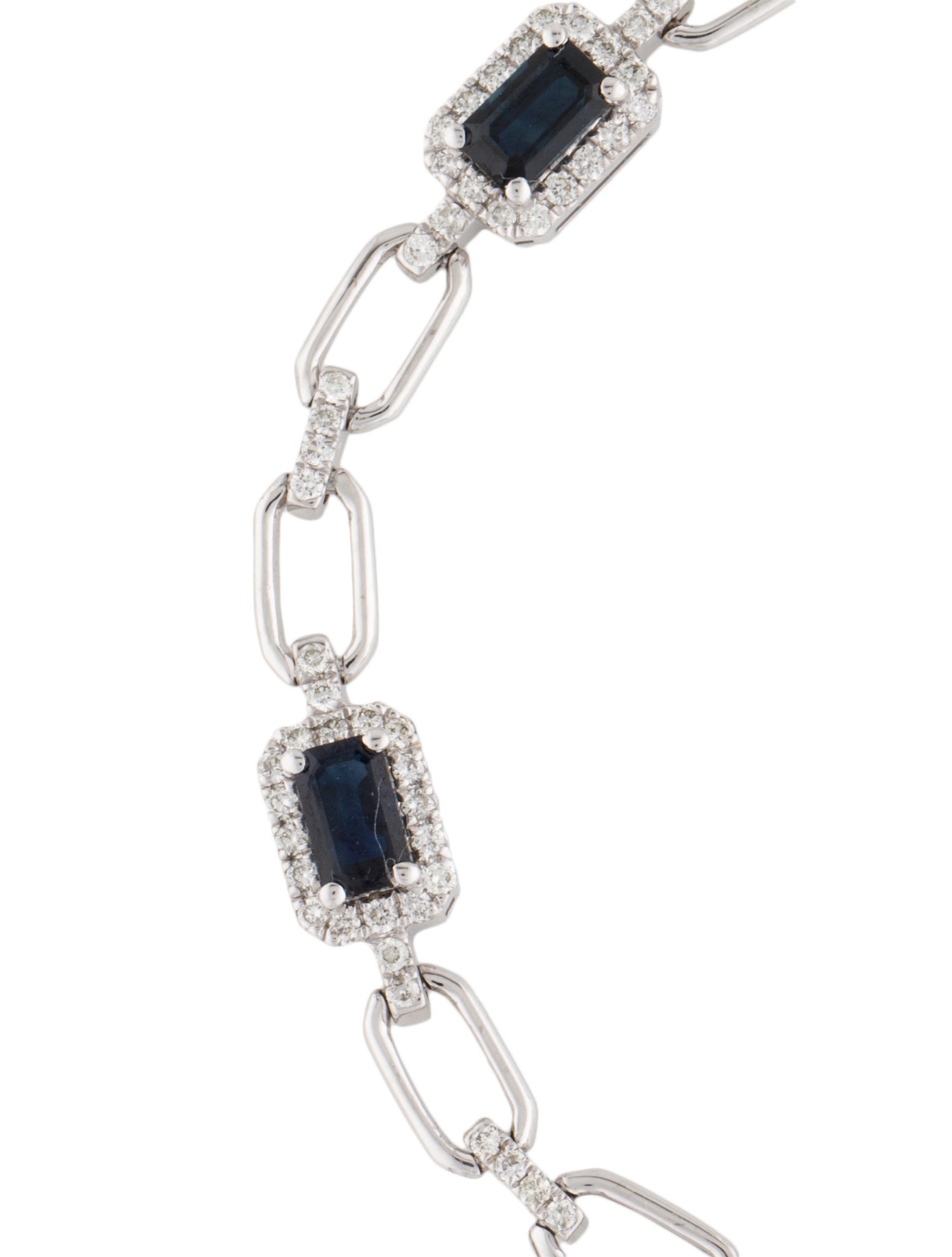 Bracelet 14K 1.96ctw Sapphire & Diamond Link Bracelet