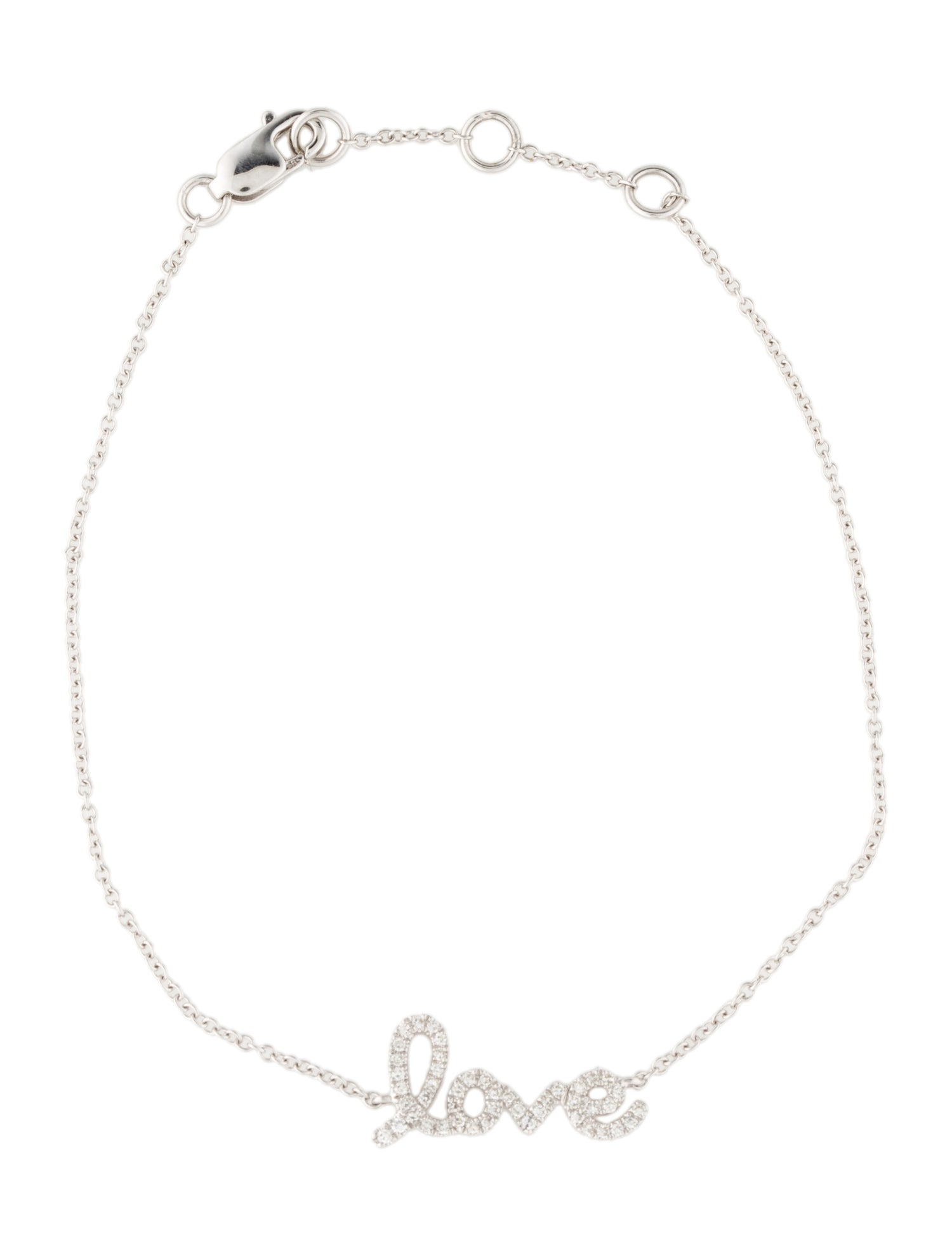 Bracelet 14K Diamond 'Love' Station