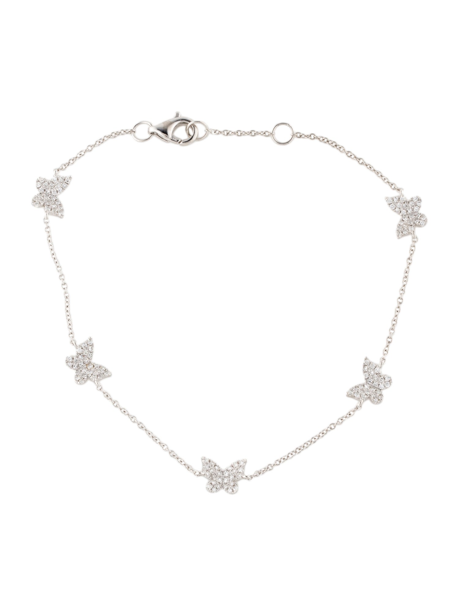 Bracelet 14K Diamond Butterfly Station