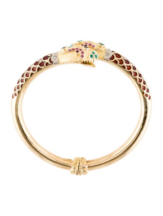 Bracelet 18K Diamond & Multistone Snake Cuff Bracelet