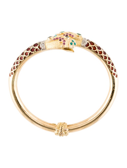 Bracelet 18K Diamond & Multistone Snake Cuff Bracelet