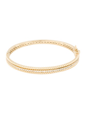 Bracelet 14K Diamond Textured Bangle Bracelet