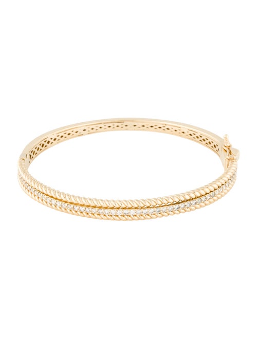 Bracelet 14K Diamond Textured Bangle Bracelet