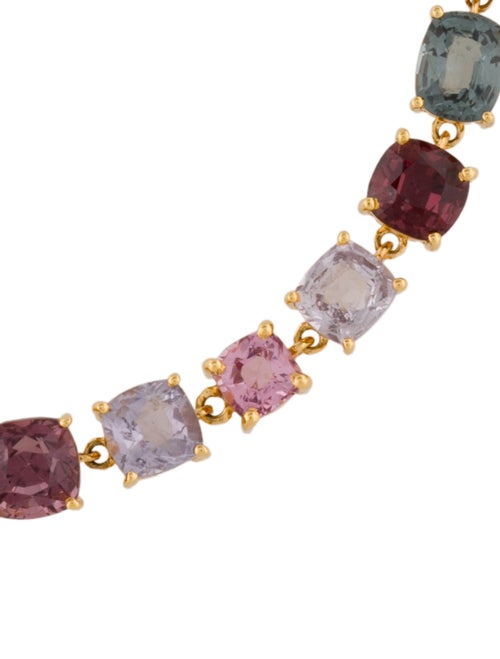 Bracelet 18K 1.54ctw Peridot & 14.70ctw Spinel Prong Set Link Bracelet