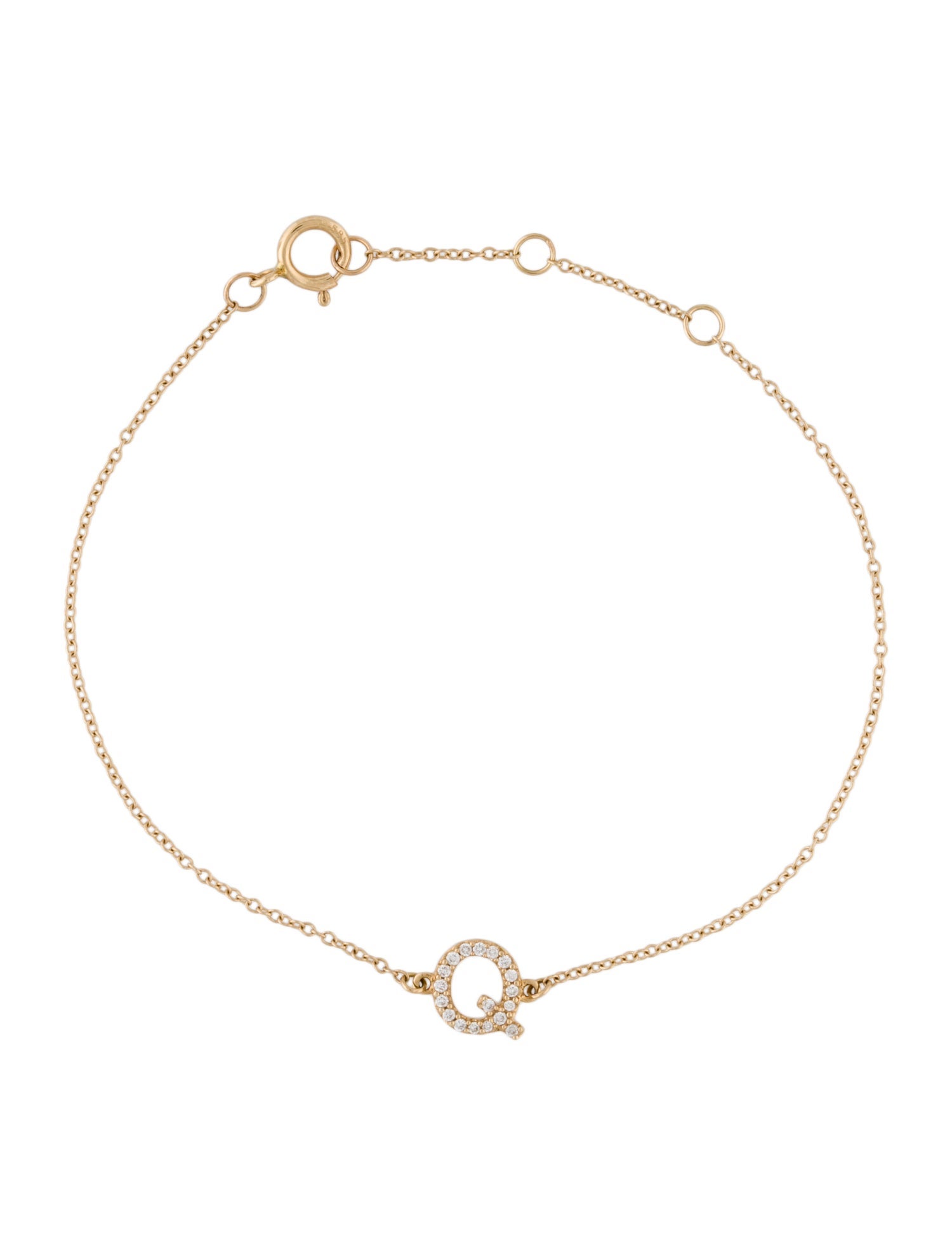 Bracelet 14K Diamond Initial 'Q' Station Bracelet