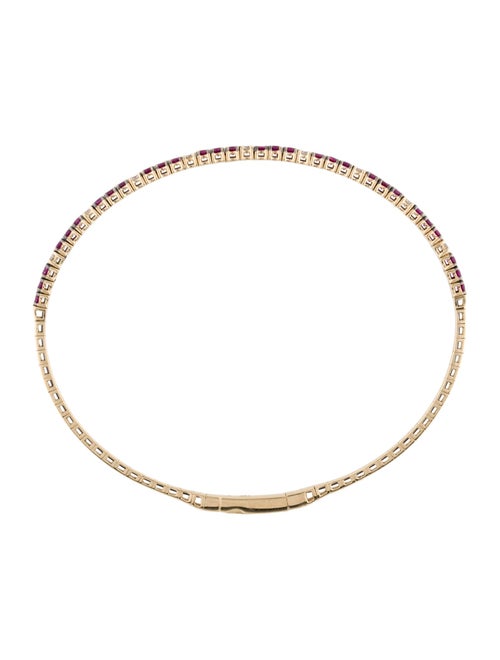 Bracelet 14K Ruby & Diamond Alternating Flexible Bangle