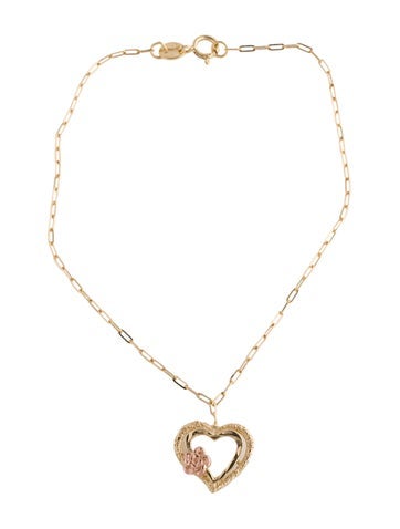 Bracelet Charm Two-Tone 14K Heart Link