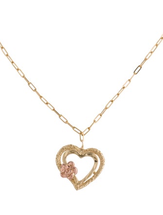 Bracelet Two-Tone 14K Heart Charm Link Bracelet