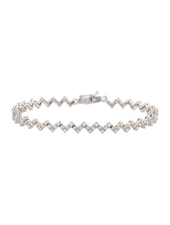 Bracelet 14K 1.24ctw Diamond Zig Zag Link Bracelet