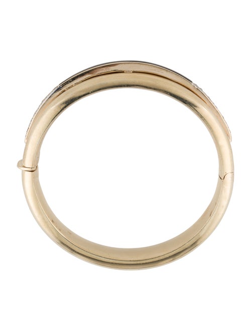 Bracelet 14K Diamond & Nephrite Hinged Bangle