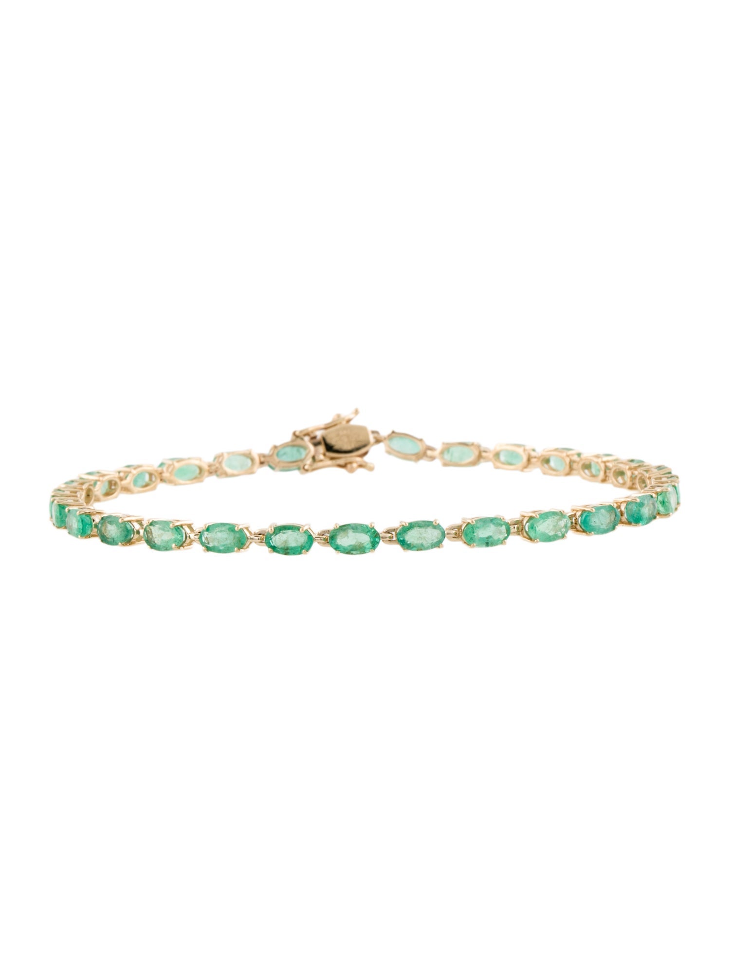 Bracelet 14K 6.30ctw Emerald Link Bracelet