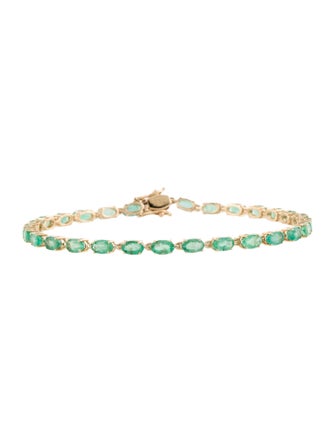Bracelet 14K 6.30ctw Emerald Link Bracelet