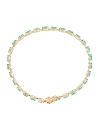 Bracelet 14K 6.30ctw Emerald Link Bracelet