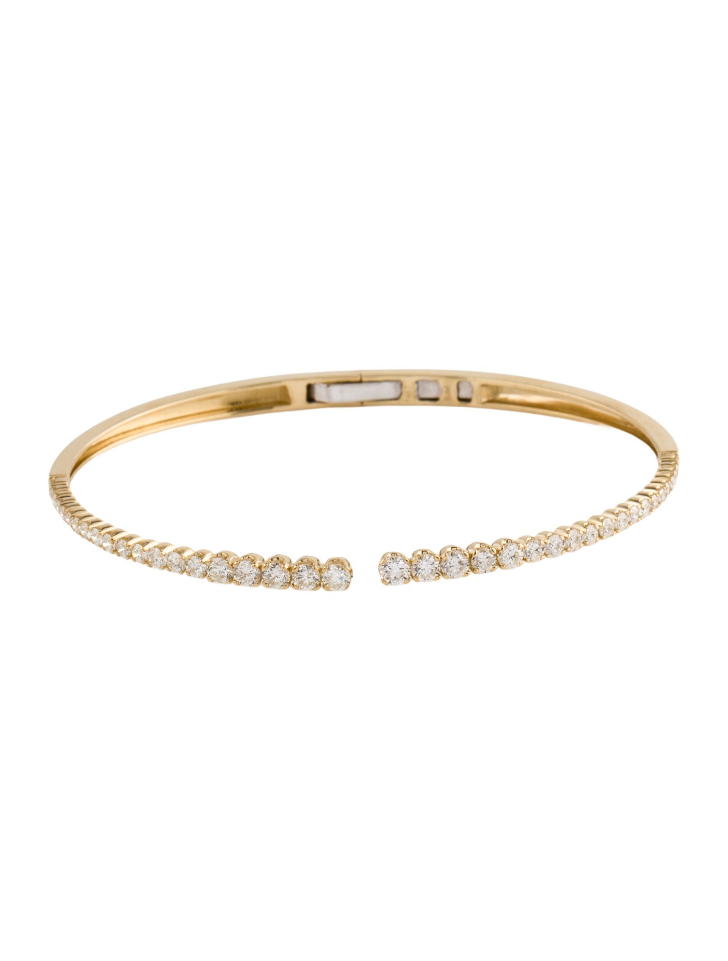 Bracelet 14K 1.58ctw Diamond Hinged Cuff Bangle