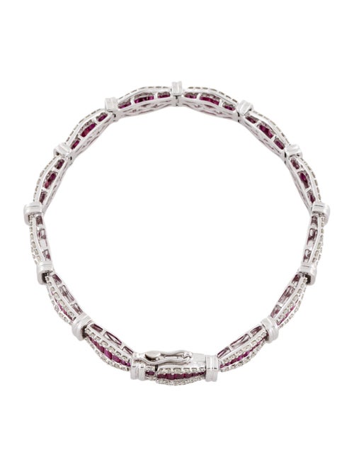 Bracelet 14K Ruby & Diamond Link Bracelet