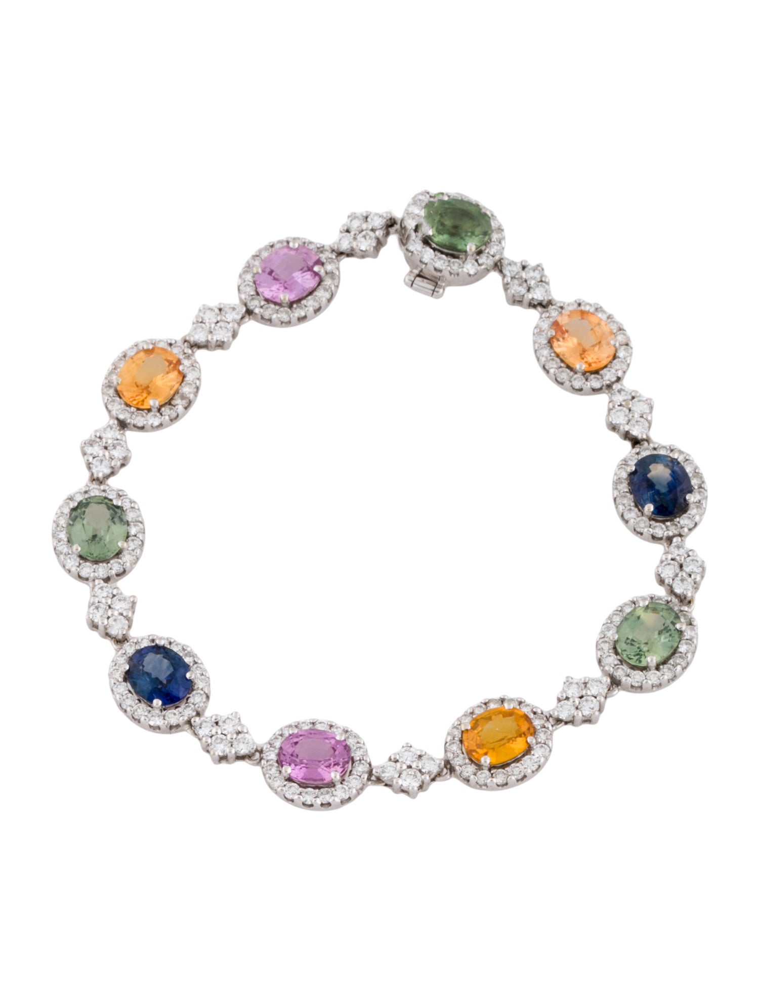 Bracelet 18K Multi-Sapphire & Diamond Station Bracelet