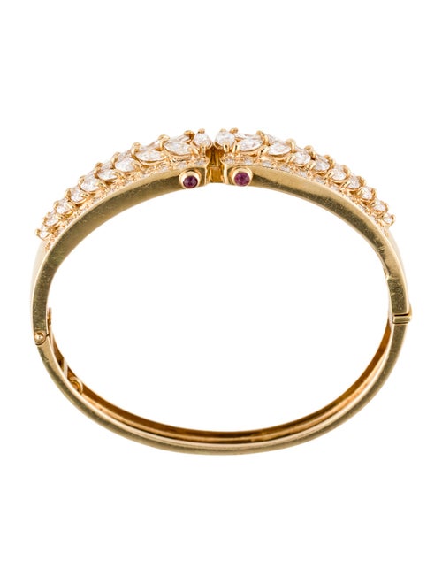 Bracelet 18K 4.48ctw Diamond & Ruby Hinged Bangle