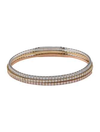 Bracelet 14K 2.76ctw Lab Grown Diamond Flexible Stacking Bangle Set of 3