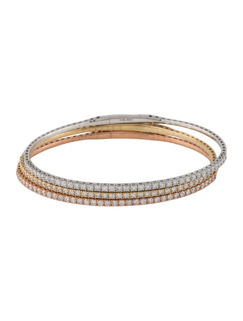 Bracelet 14K 2.76ctw Lab Grown Diamond Flexible Stackable Bangle Set of 3