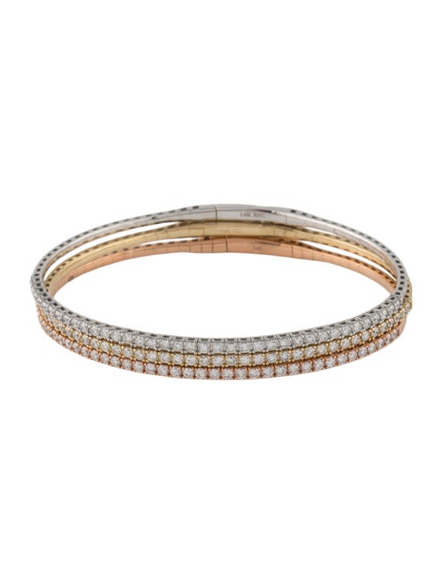 Bracelet 14K 2.77ctw Lab Grown Diamond Flexible Stackable Bangle Set of 3