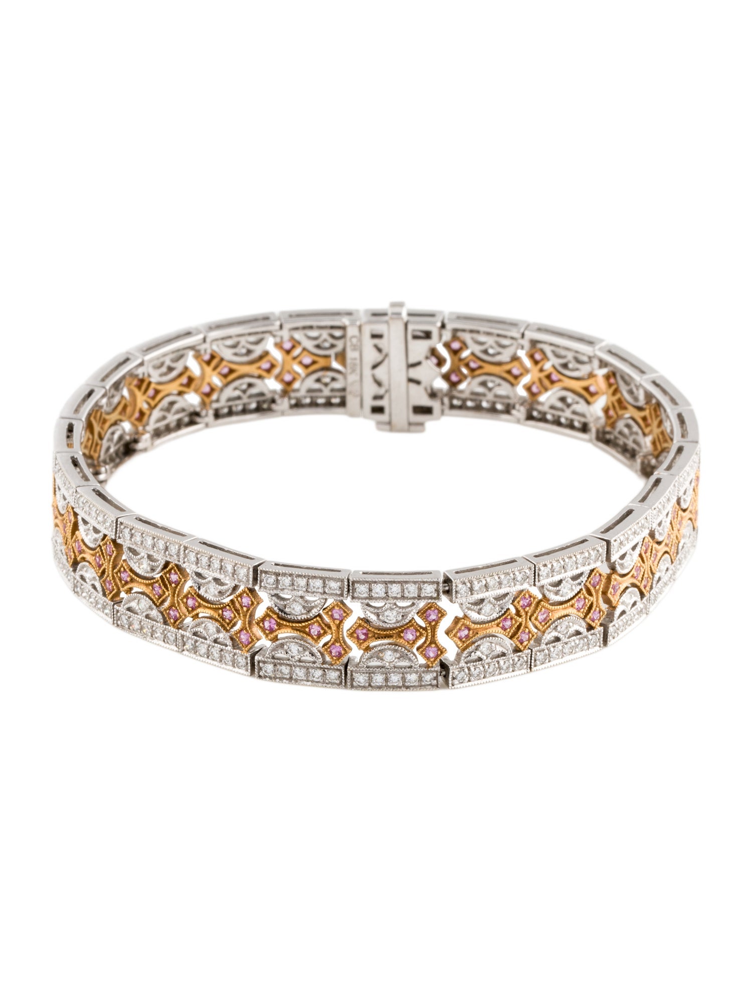 Bracelet Carl Blackburn 18K Diamond & Sapphire Link Bracelet