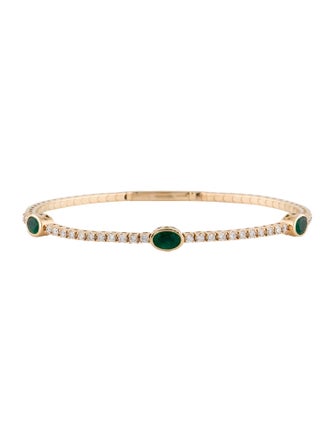 Bracelet 18K Emerald & Diamond Bangle Bracelet