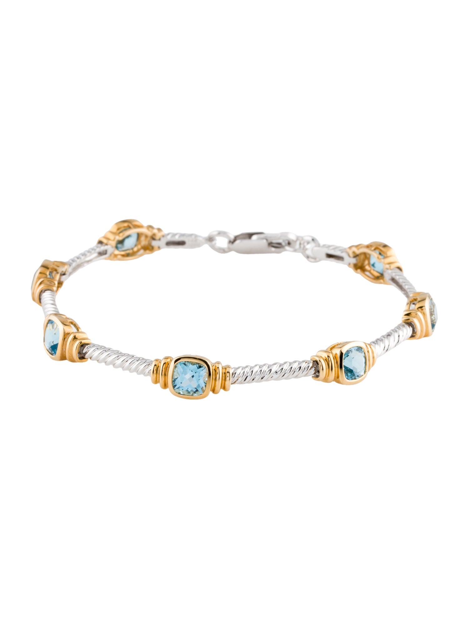 Bracelet 14K 5.74ctw Topaz Station Bracelet
