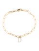 Bracelet 14K Diamond Initial ''D' Paperclip Chain Charm Bracelet