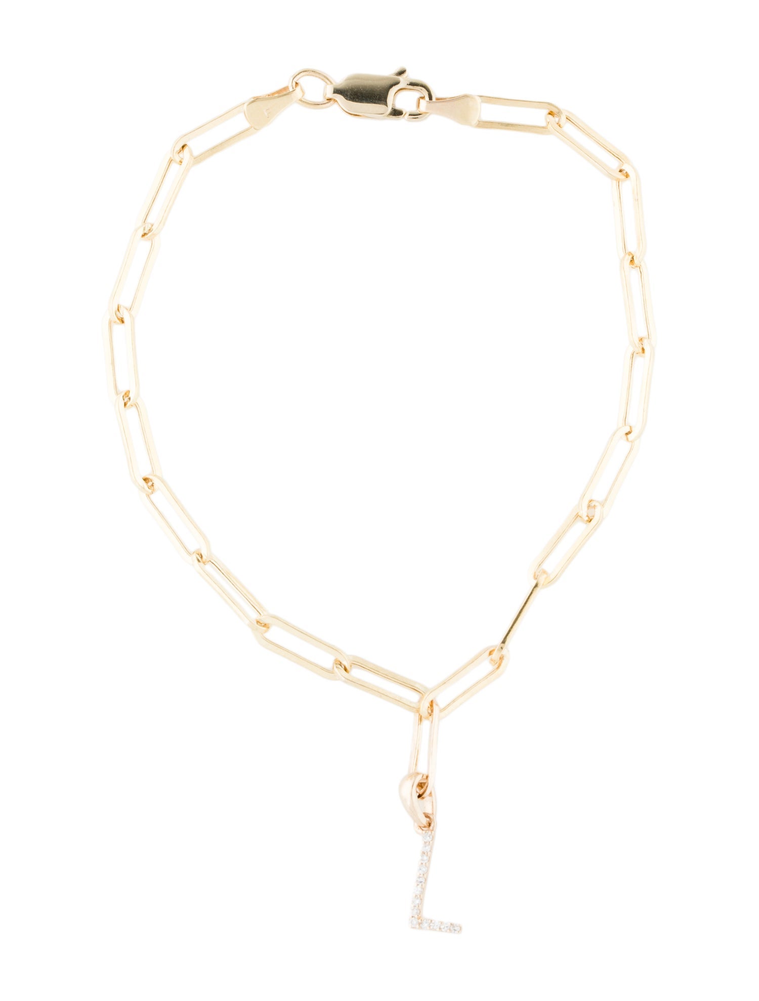 Bracelet 14K Diamond 'L' Charm Bracelet