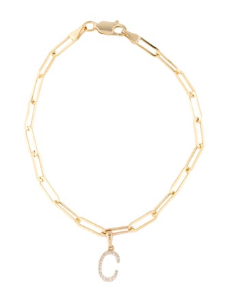 Bracelet 14K Diamond 'C' Charm