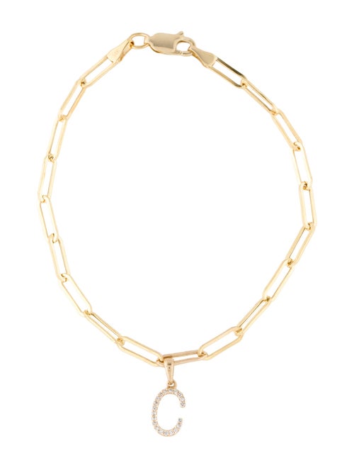 Bracelet 14K Diamond 'C' Charm