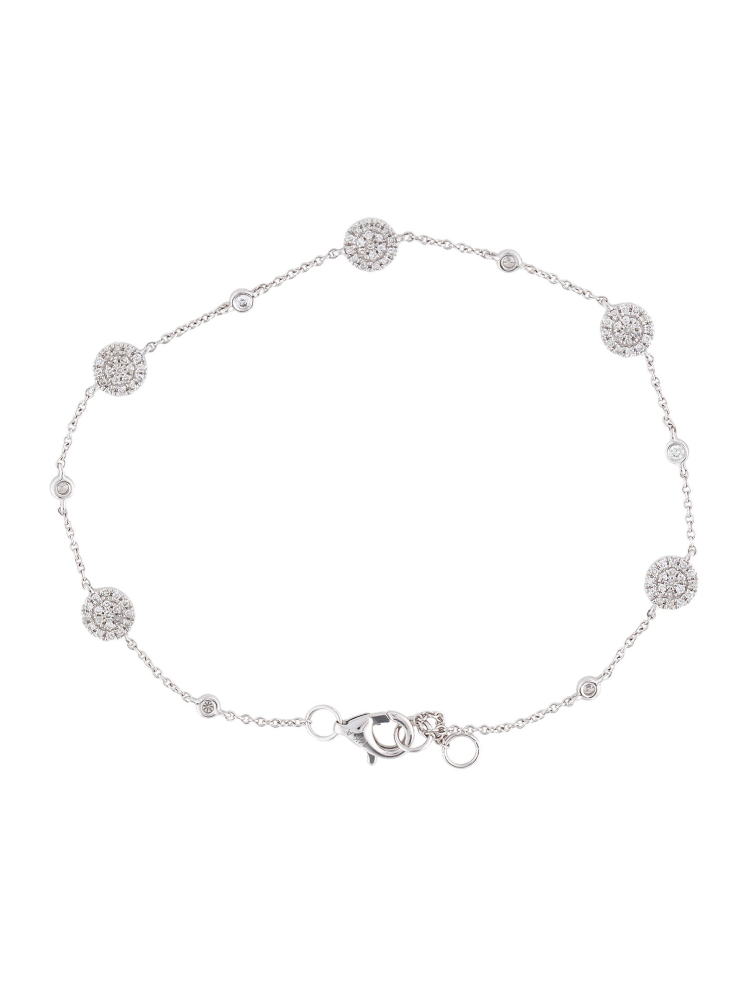 Bracelet 14K Diamond Disc Station