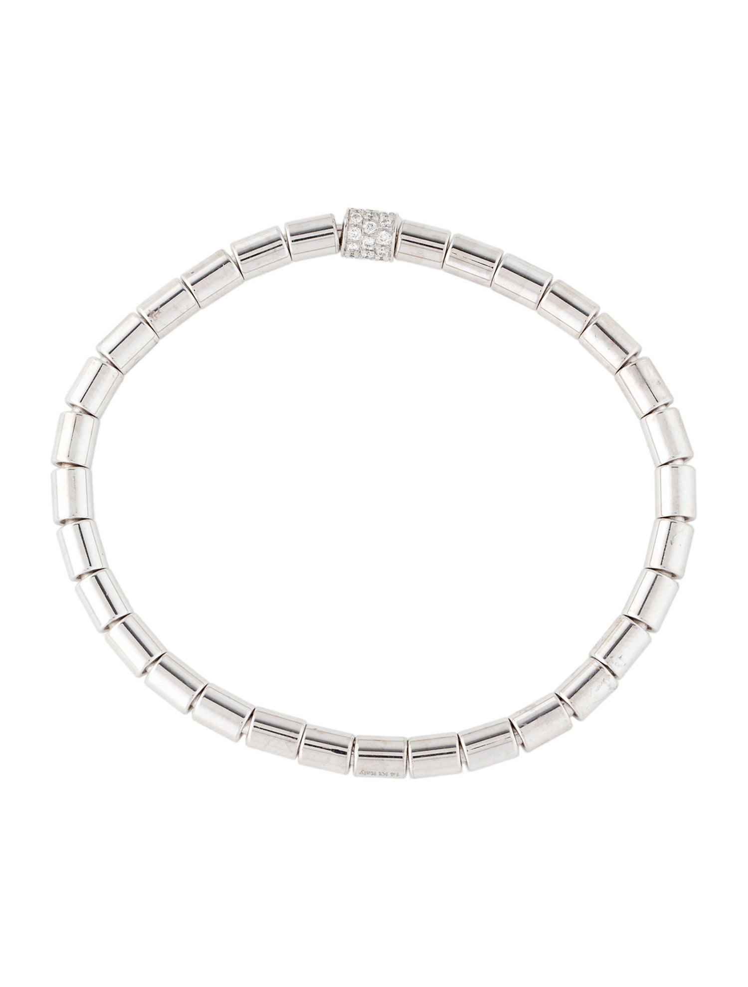 Bracelet 14K Diamond Barrel Bead Stretch