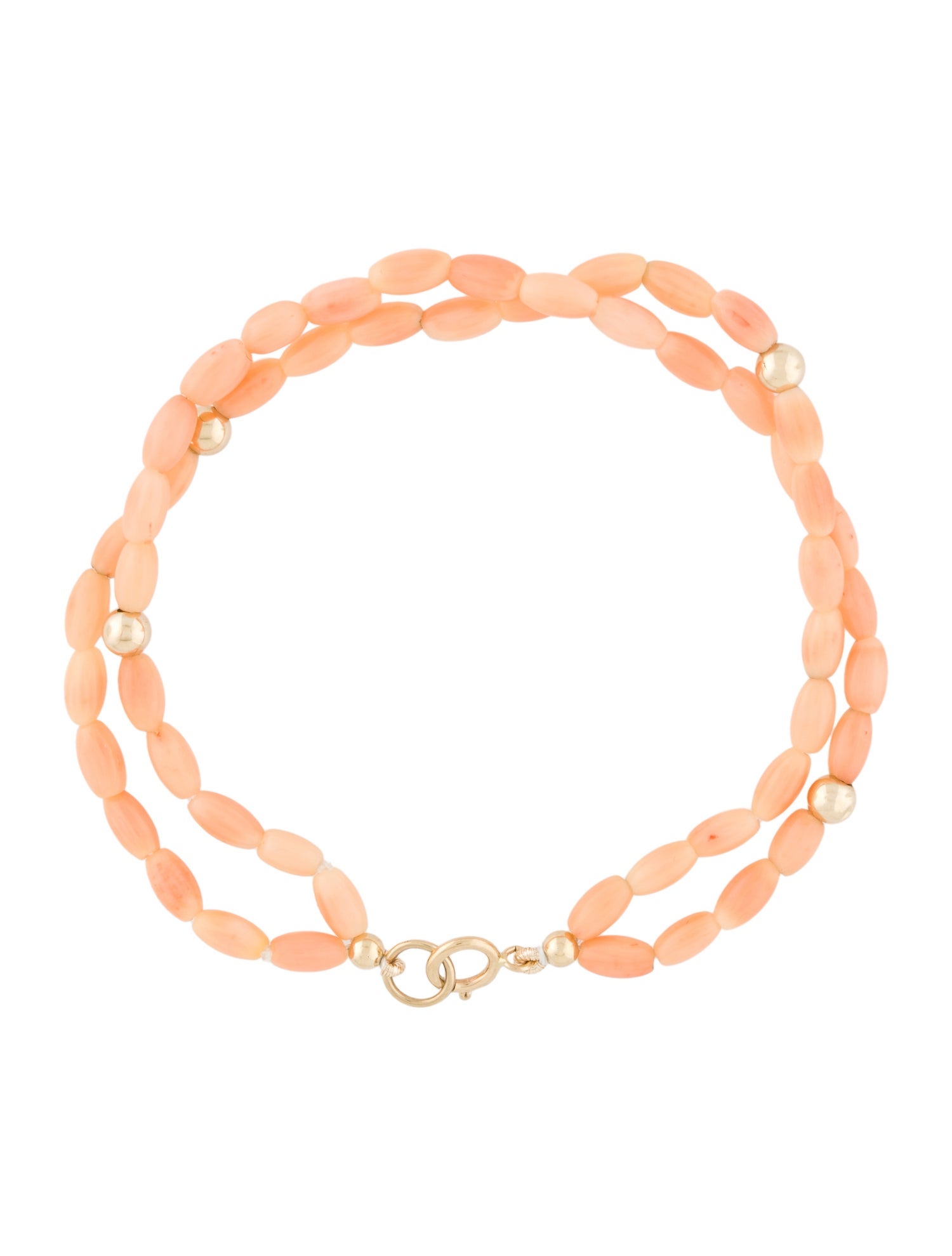 Bracelet 14K Coral Double Strand Bead