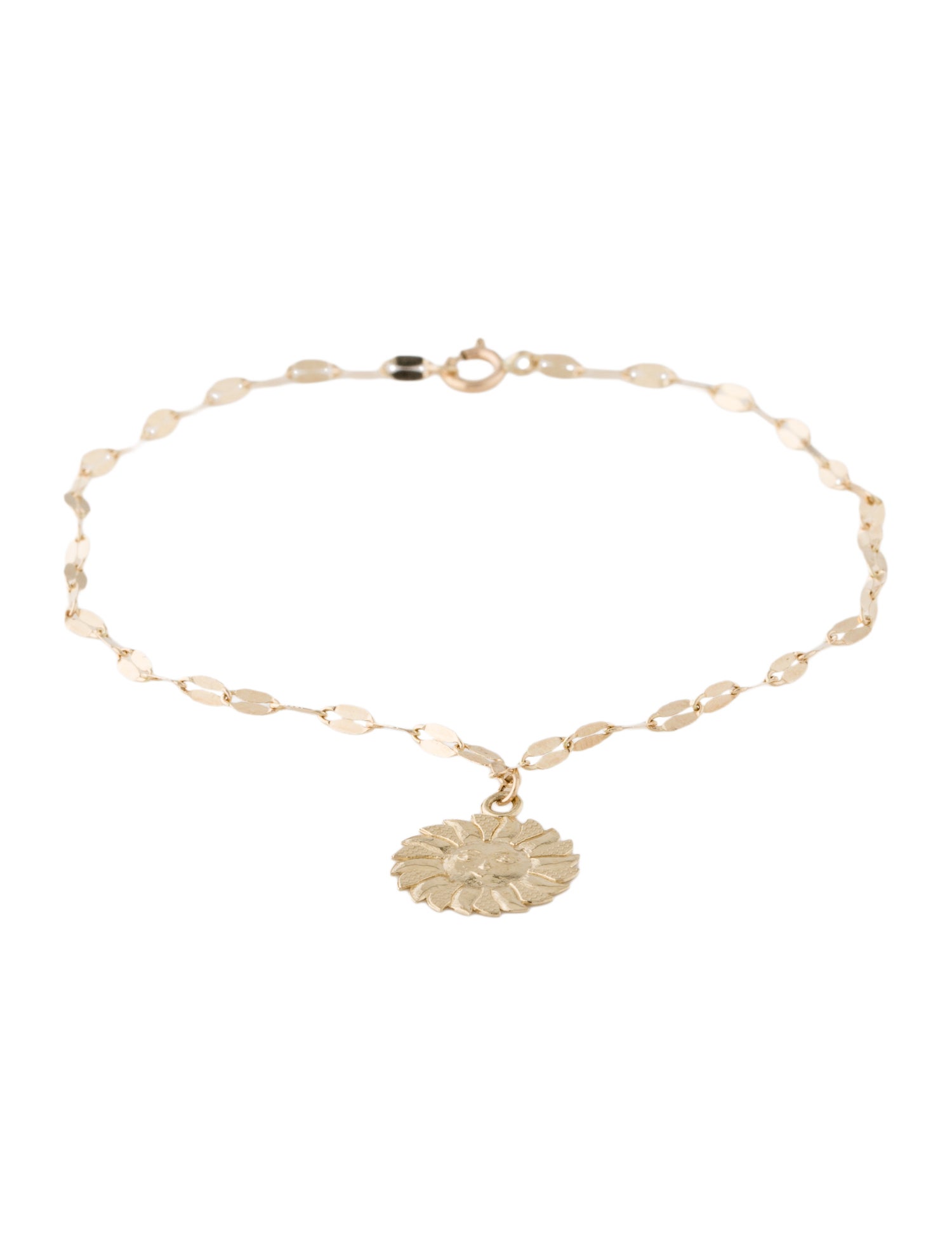 Bracelet 14K Happy Sun Charm Bracelet