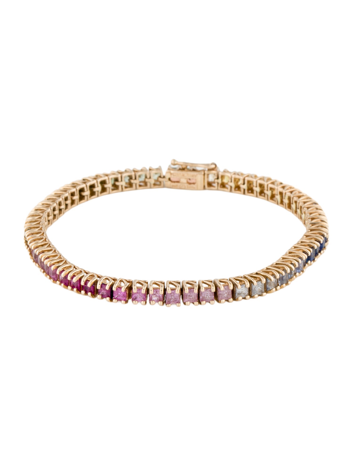 Bracelet 14K 6.05ctw Sapphire & Ruby Link Bracelet