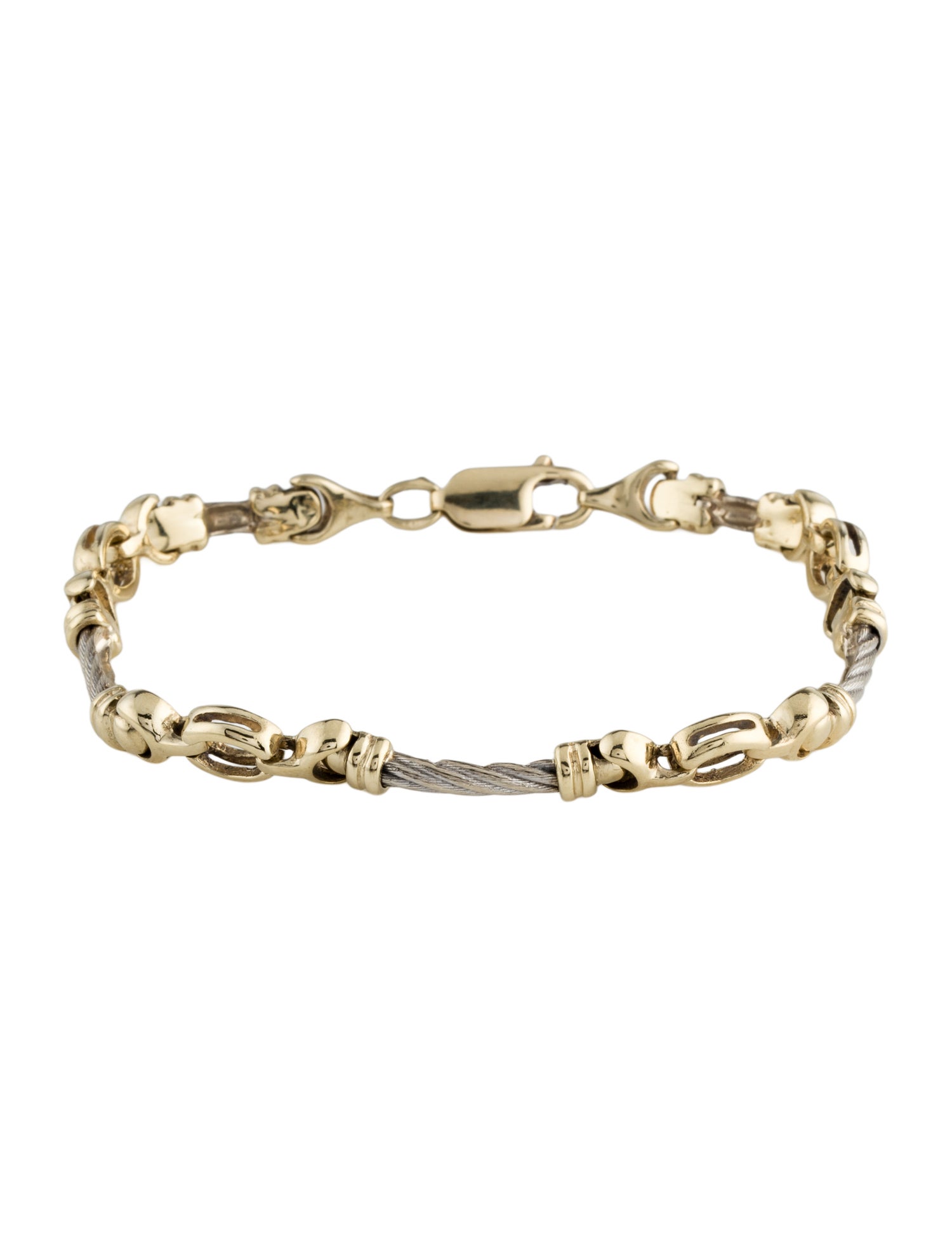 Bracelet 14K Two-Tone Cable Link Bracelet