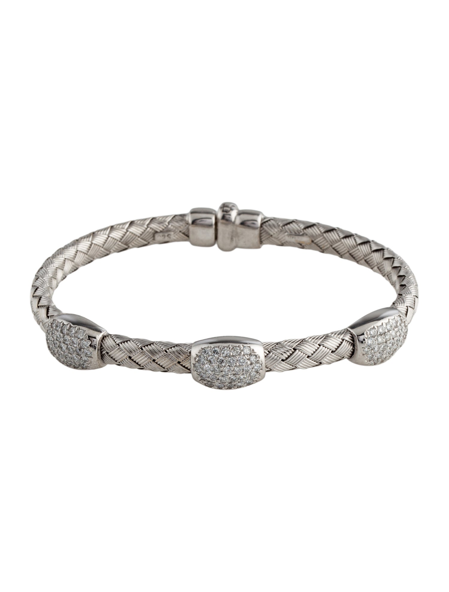 Bracelet 14K Diamond Braided Station Bracelet