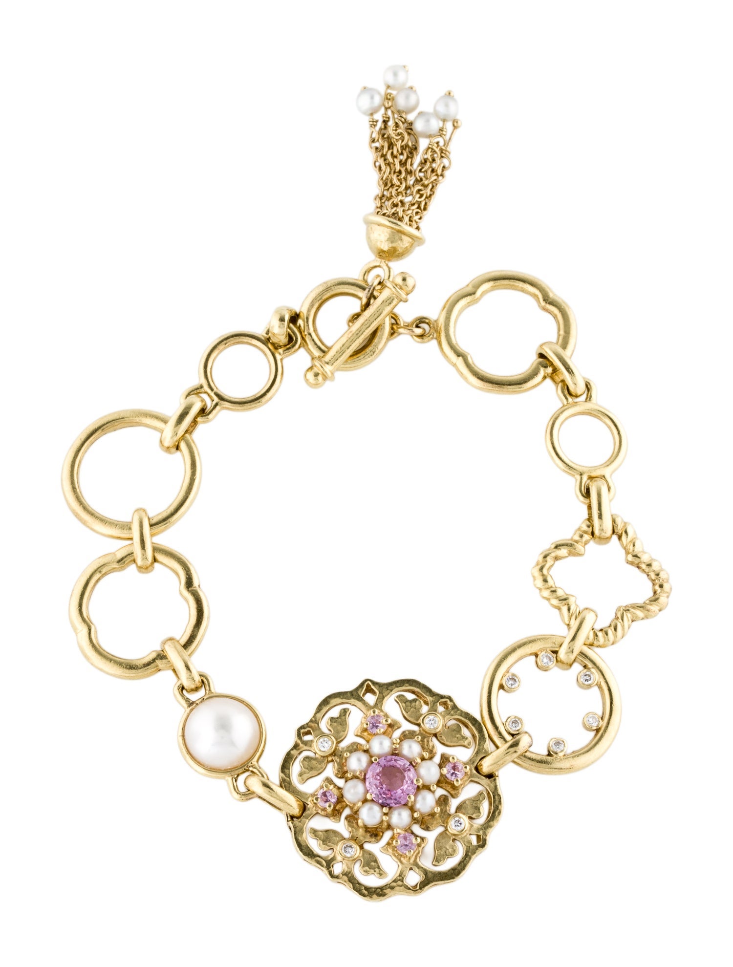 Bracelet Iridesse 18K Dyed Pearl, Sapphire & Diamond