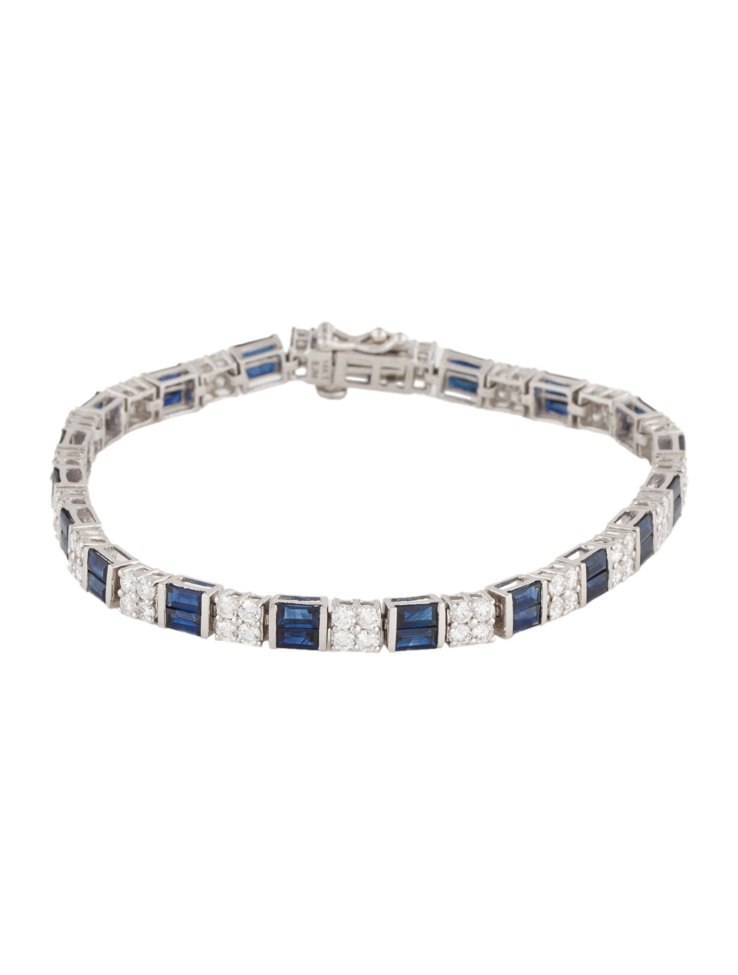 Bracelet 14K 4.18ctw Sapphire & Diamond Link Bracelet
